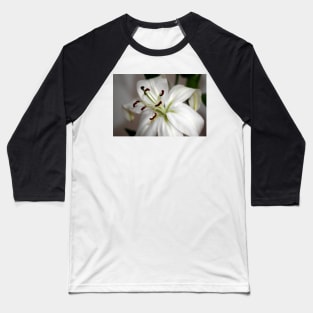 White Lily Portrait Baseball T-Shirt